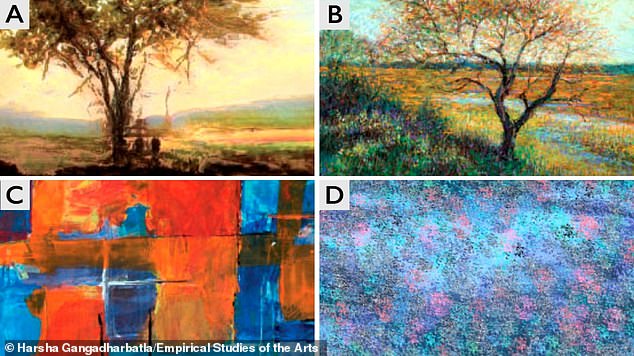 ¿Puedes notar la diferencia entre una obra de arte hecha por humanos y una hecha por IA?  Hay seis pinturas incluidas en el trabajo de investigación, etiquetadas de la A a la F (la E y la F están a continuación).  Descubra las respuestas al final de este artículo
