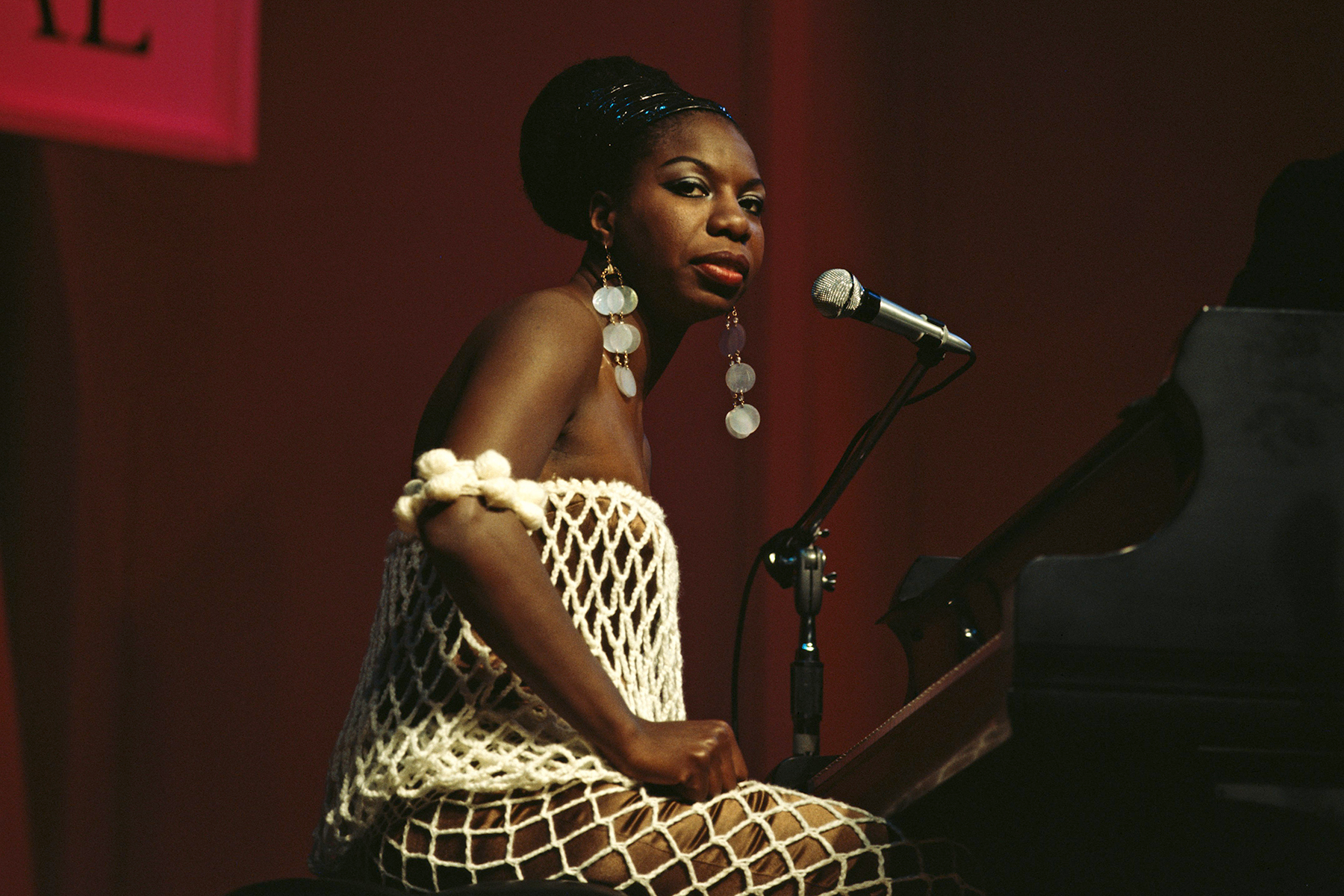 American singer, songwriter, pianist and civil rights activist Nina Simone (1933-2003) performs live on stage at Newport Jazz Festival in Newport, Rhode Island, United States on 4th July 1968. David Redfern Premium Collection. (Photo by David Redfern/Redferns)