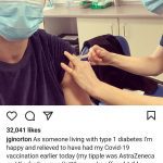 Vacunación: James Norton reveló que recibió la vacuna COVID-19 el lunes, mientras recurría a las redes sociales para documentar el momento.