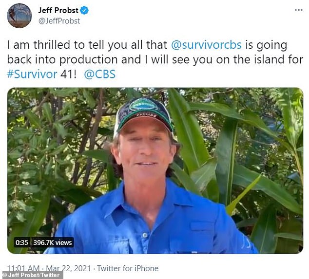 ¡Es hora de volver a!  Jeff Probst, de 59 años, anunció que su serie Survivor reanudaría el rodaje en Fiji poco después de retrasarse en marzo de 2020 debido a la pandemia de coronavirus.