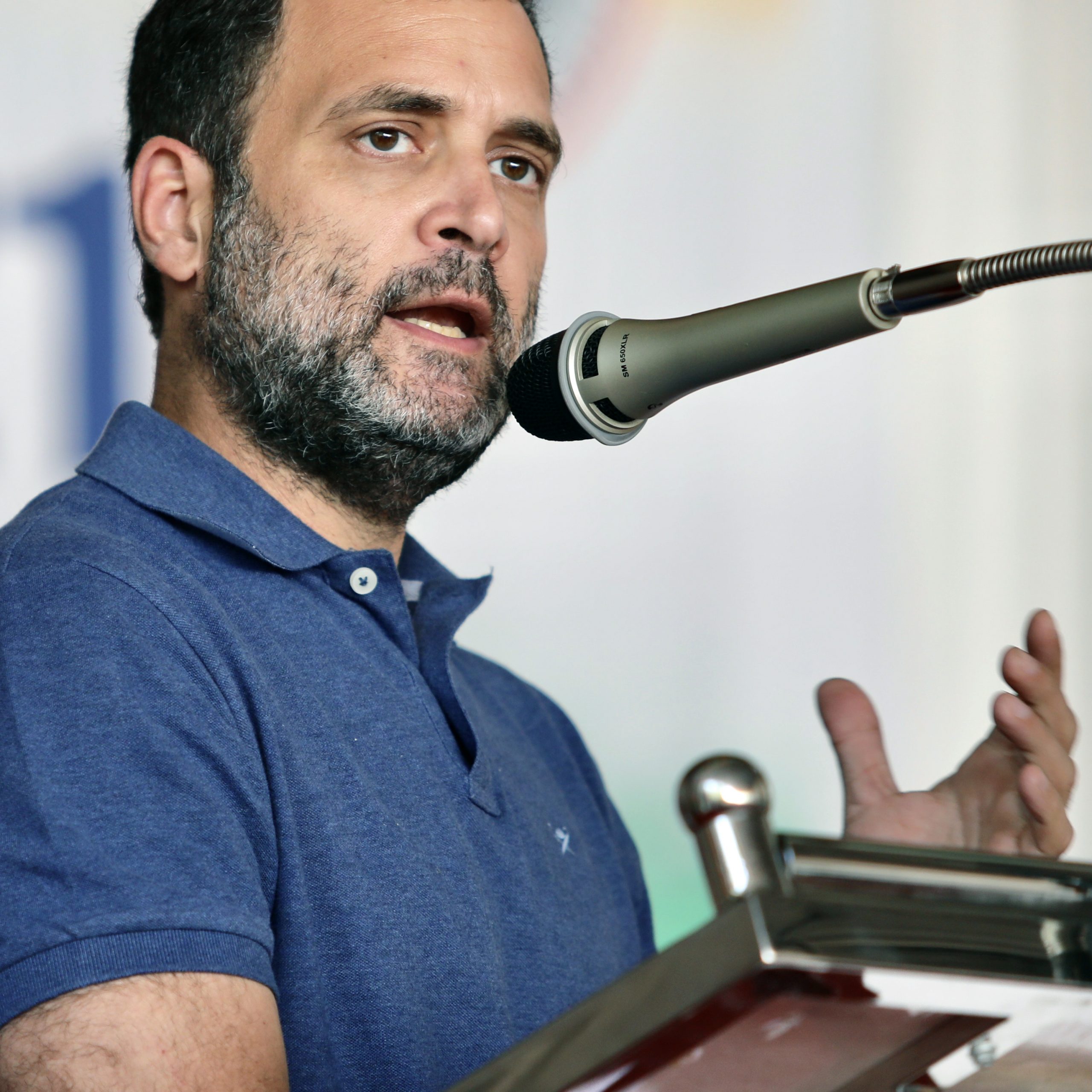 Congress leader Rahul Gandhi interacts with students and teachers at St. Peter