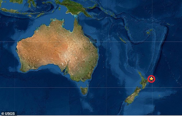 Este diagrama muestra dónde ocurrió el terremoto frente a la costa de Nueva Zelanda el jueves.
