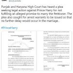 Un abogado indio que aparentemente cree que ella realmente estaba hablando con el príncipe Harry cuando le ofreció casarse con ella lo ha llevado a los tribunales por romper su promesa.