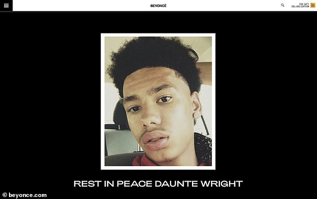Lo último: Beyonce fue una de las celebridades que publicaron en las redes sociales sobre Daunte Wright, el hombre de 20 años que recibió un disparo mortal el domingo en Brooklyn Center, Minnesota.