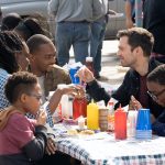 (L-R): Sarah Wilson (Adepero Oduye), Falcon/Sam Wilson (Anthony Mackie) and Winter Soldier/Bucky Barnes (Sebastian Stan) in Marvel Studios' THE FALCON AND THE WINTER SOLDIER exclusively on Disney+. Photo by Chuck Zlotnick. ©Marvel Studios 2021. All Rights Reserved.