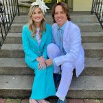 Debut en el Derby: la hija de Anna Nicole Smith, Dannielynn Birkhead, de 14 años, se dirige al Derby de Kentucky con su padre Larry Birkhead, quien bromea con su traje de pantalón verde azulado `` terminó primero ''
