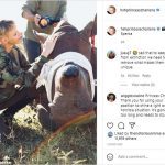 La princesa de Mónaco, de 43 años, publicó una imagen en Instagram en la que se muestra de cerca y en persona con la vida silvestre, después de haber visitado el país donde se crió para resaltar la lucha contra la caza furtiva de rinocerontes.