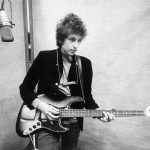 NEW YORK - JANUARY 13-15: Bob Dylan plays a Fender Jazz bass with the harmonica around his neck while recording his album 'Bringing It All Back Home' on January 13-15, 1965 in Columbia's Studio A in New York City, New York. (Photo by Michael Ochs Archives/Getty Images)
