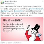The New Yorker Union anunció este miércoles en Twitter que habían llegado a un acuerdo con Conde Nast