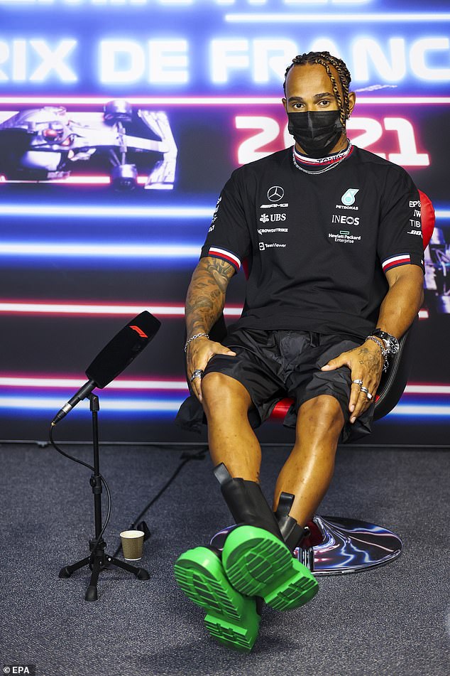 Evento: Lewis Hamilton asistió a la conferencia de prensa del Gran Premio de Fórmula Uno de Francia 2021 en el Circuito Paul Ricard en Le Castellet, Francia el jueves