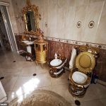 El hombre del tapón de oro: un coronel de la policía rusa despedido por corrupción tenía una casa lujosamente decorada que incluía un inodoro dorado (derecha)