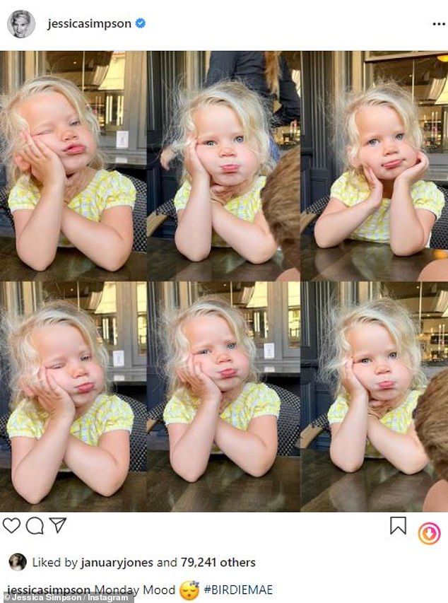 Jessica Simpson publica la foto de su hija Birdie Mae, de dos años, después de celebrar su séptimo aniversario