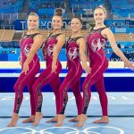 Las gimnastas alemanas (LR) Elisabeth Seitz, Pauline Schaefer, Kim Bui y Sarah Voss debutaron con los unitards del equipo el jueves en una imagen publicada en el Instagram de la Sra. Schaefer (en la foto)