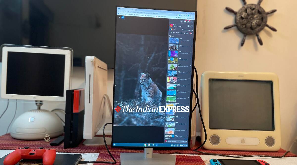 Dell, dell ultrasharp 24 monitor, dell monitor review, chromebook, dual monitor setup, work from home, remote working, dell monitor price in india