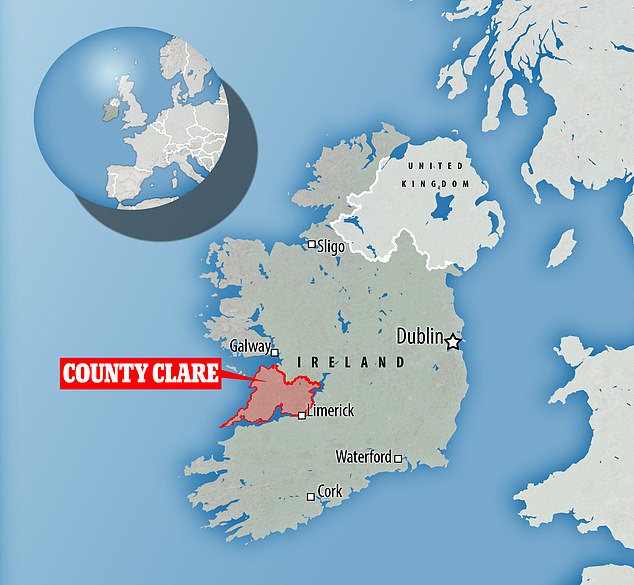 Los investigadores no revelaron el lugar exacto donde se filmó, solo que fue visto fuera del condado de Clare.
