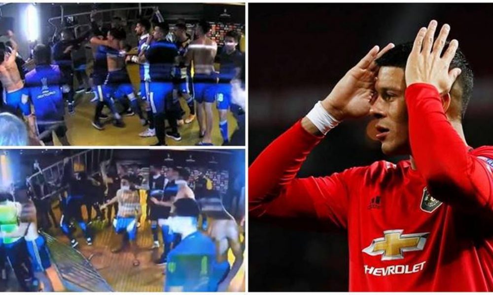 Video El Ex Defensor Del Manchester United Marcos Rojo Pelea Con Un Extintor Durante La Pelea De Boca Juniors Noticias Del Mundo En Espanol