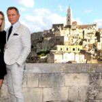 Actress Léa Seydoux and actor Daniel Craig pose on the set of "No Time To Die"