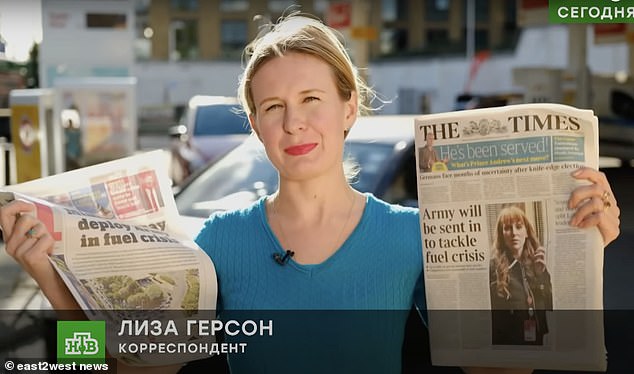 La televisión rusa se ha burlado de Gran Bretaña `` dominada por el pánico '' por su crisis del petróleo y ha comparado la escalada en busca de combustible con las infames colas de salchichas de la Unión Soviética.