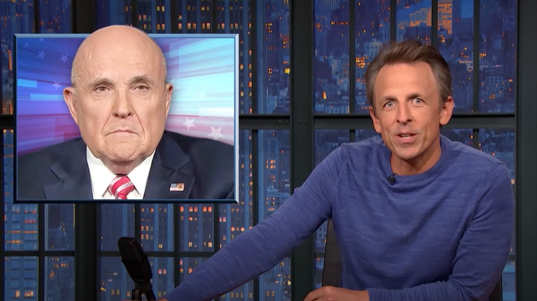 Seth Meyers se burla alegremente de Rudy Giuliani por la prohibición de Fox News