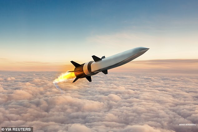 Un concepto de misil de armas hipersónicas que respiran aire se ve en la concepción de un artista