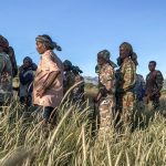 Amhara militia men, that combat alongside federal and regional forces against northern region of Tigray, receive training in the outskirts of the village of Addis Zemen, north of Bahir Dar, Ethiopia.