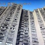 Las dos macetas se cayeron del techo de un bloque de pisos residenciales de 34 pisos (en la foto) en la ciudad de Wuhu, en el este de China, en la provincia de Anhui.