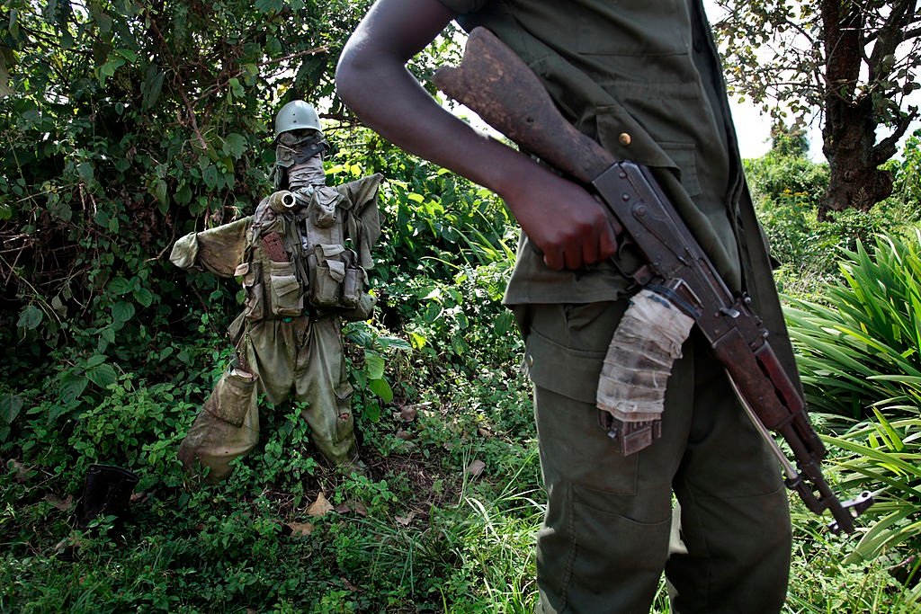 A Congolese soldier (FARDC) poses April 26, 2010 on the outskirts of Goma, Democratic Republic of Congo.  (Photo by Kuni Takahashi/Getty Images)