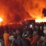 Several badly burned victims lay on the streets of Freetown as fire on Friday blazed through shops and houses nearby, social media images showed.