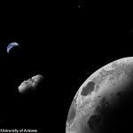 El asteroide cercano a la Tierra Kamo`oalewa (representado en la impresión de un artista) podría ser en realidad un antiguo fragmento de nuestra luna que se desprendió de nuestro satélite lunar, afirma un nuevo estudio.