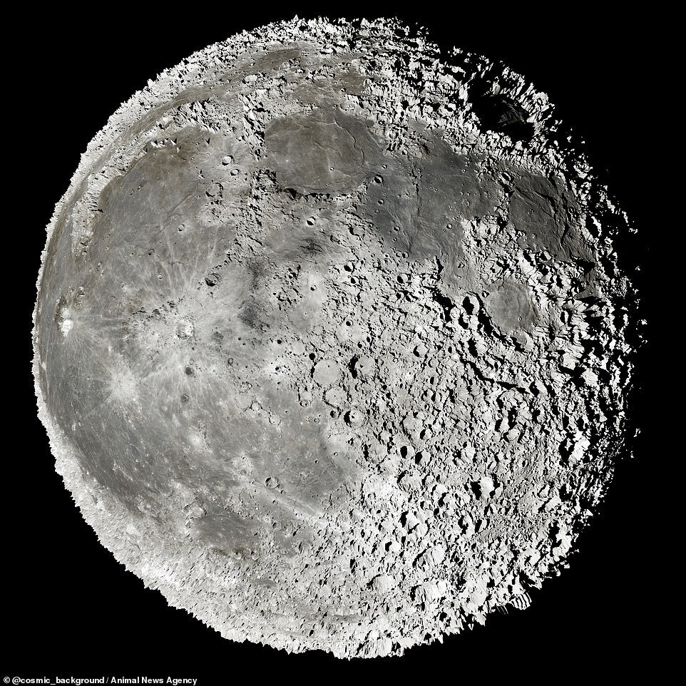 Una enorme imagen de la luna de 200 megapíxeles, que muestra la superficie de la luna más realista jamás tomada, con cada montaña y cueva en el paisaje lunar capaz de ver en alta definición.