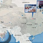 En la imagen: un mapa que muestra Xi'an, una ciudad china de 13 millones de habitantes que ha sido bloqueada debido a un brote de Covid-19, y su ubicación relativa a Beijing, donde se llevarán a cabo los Juegos Olímpicos de Invierno de 2022 en febrero, a unas 570 millas. lejos