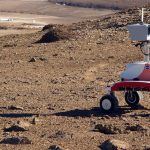 A Haughton-Mars project rover headed toward base camp on the Arctic Canadian Devon Island. (Lorenzo Flueckiger/NASA via The New York Times)