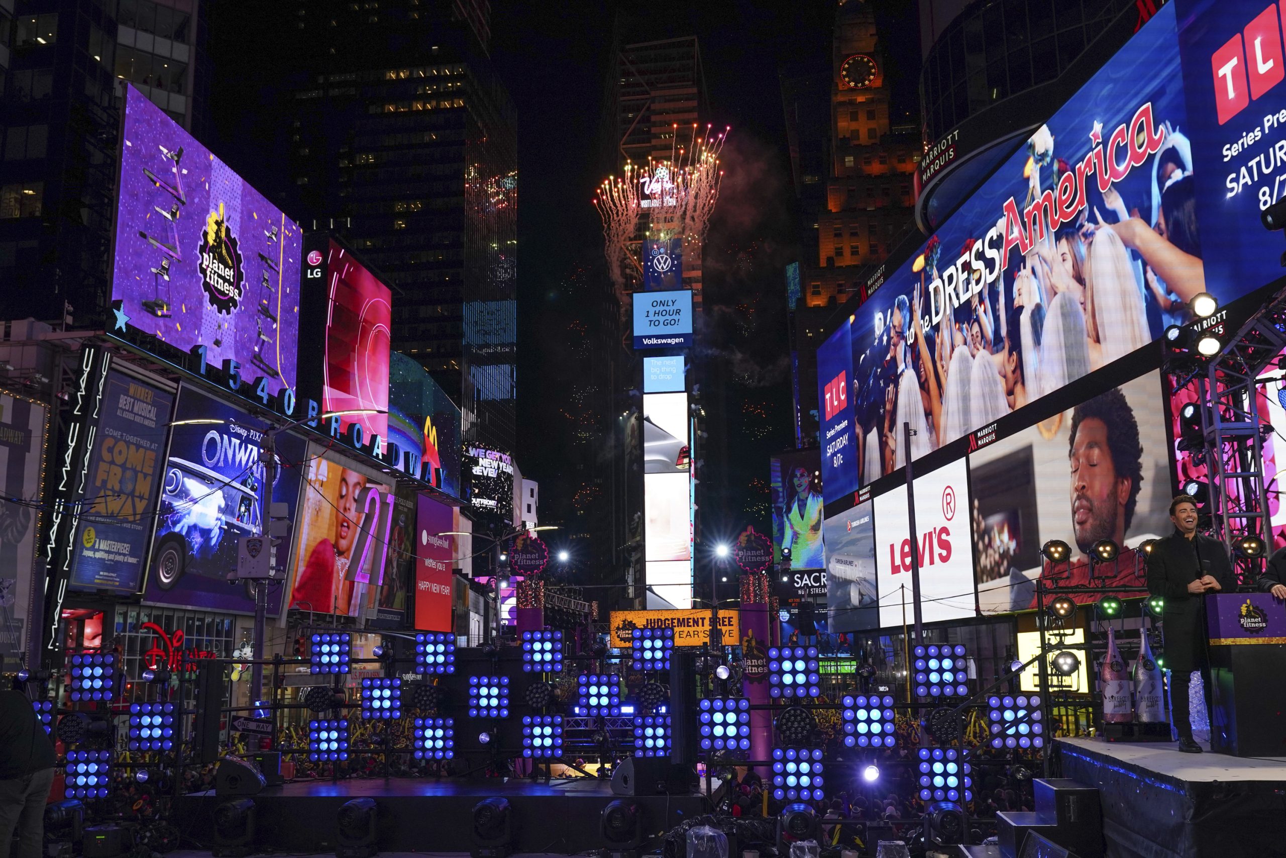 General overall view of Times Square New Year's Eve Celebration, Tuesday, Dec. 31, 2019, in New York. (John Nacion/Image of Sport via AP)