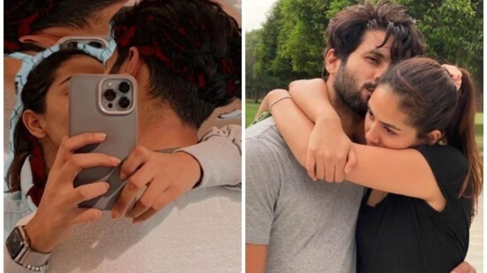 Mira Rajput envuelve los brazos alrededor de Shahid Kapoor, lo besa en la foto de 'Atracón de domingo';  los aficionados dicen que son 'goles de pareja'