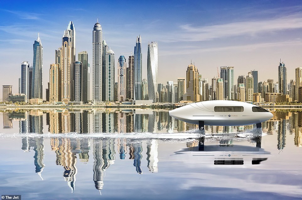 El primer barco volador propulsado por hidrógeno del mundo llamado simplemente 'The Jet' que puede elevarse 3 pies por encima de las olas se construirá en Dubai el próximo año.