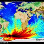 Un tsunami global (representado) que se originó en el Atlántico Sur el año pasado antes de viajar más de 6,000 millas fue causado por un terremoto poco profundo, 'casi invisible'