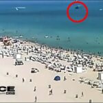 Impactante momento en que un helicóptero se estrella en el océano frente a la famosa South Beach de Miami
