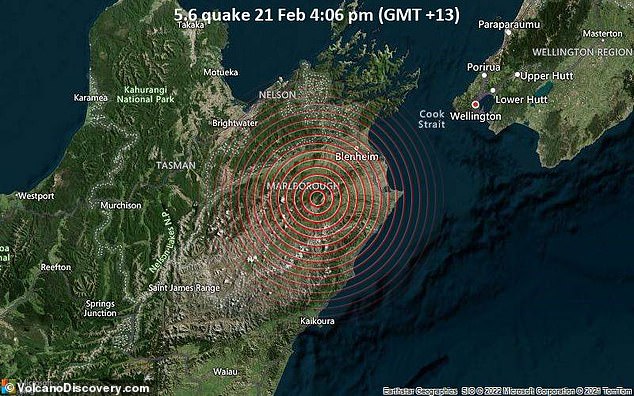 La Isla Sur de Nueva Zelanda sacudida por un terremoto de magnitud 5.6 cerca de Blenheim
