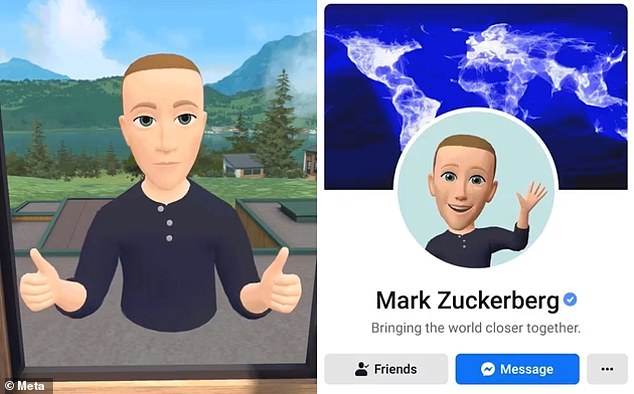 Mark Zuckerberg anunció las nuevas actualizaciones de los avatares en su Facebook con una foto de su propio avatar en realidad virtual (VR, izquierda) y como foto de perfil de Facebook