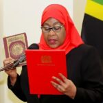 Samia Suluhu Hassan is sworn in as the new president of Tanzania.