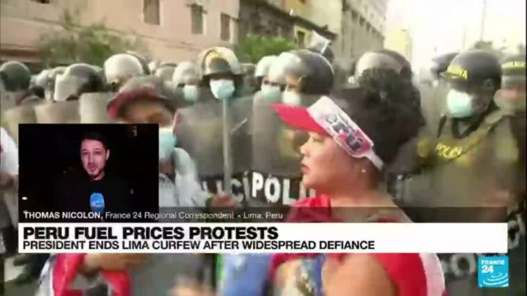 Perú levanta toque de queda en Lima para sofocar protestas