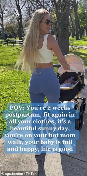 Una madre ha sido criticada por publicar un video celebrando volver al peso que tenía antes del embarazo dos semanas después de dar a luz.