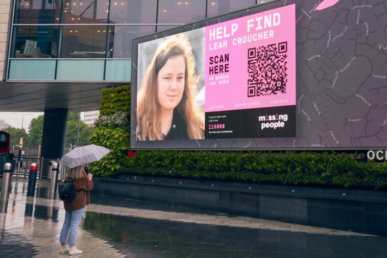 Carteles de personas desaparecidas en Londres cobran vida con tecnología