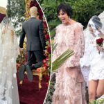 Detalles del vestido de novia Italia de Kourtney Kardashian