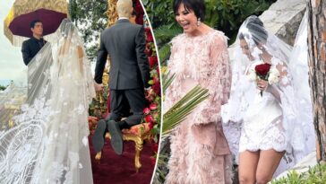 Detalles del vestido de novia Italia de Kourtney Kardashian