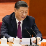 El presidente chino, Xi Jinping, asiste a un evento el 8 de abril de 2022 en el Gran Salón del Pueblo en Beijing.  (Kiodo)
