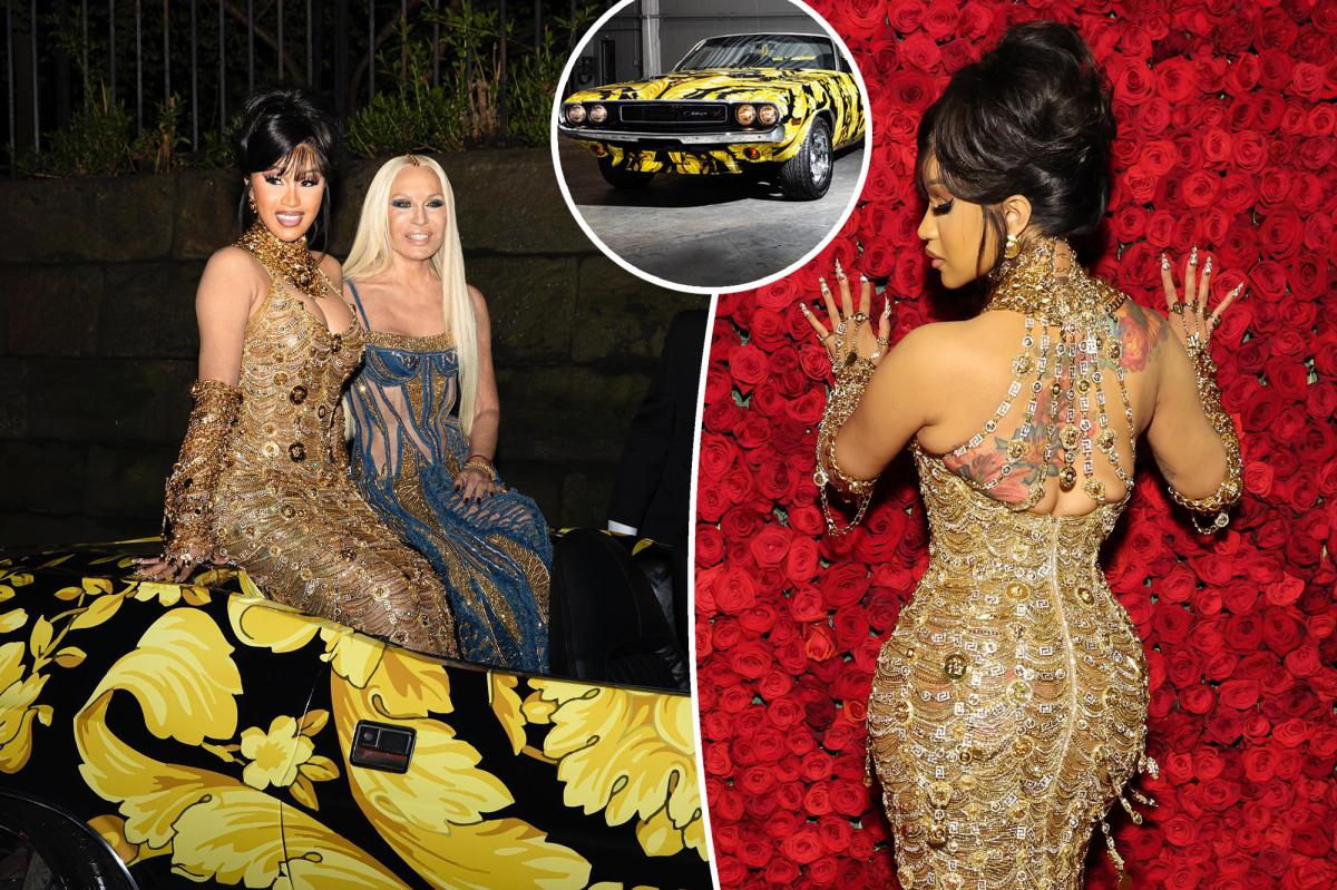 El look Met Gala 2022 de Cardi B tenía una milla de cadena, un auto a juego