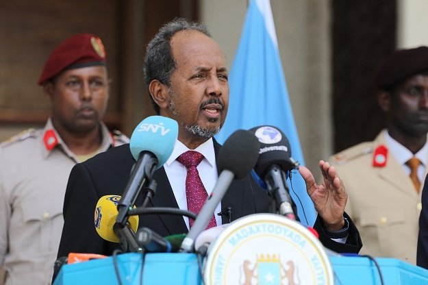 Somalias new President, Hassan Sheikh Mohamud, ges