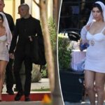 Kourtney Kardashian se casa con Travis Barker en mini vestido de novia