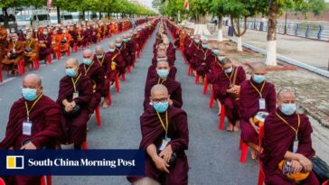 Miles de monjes de Myanmar celebran cumpleaños de Buda en evento de junta